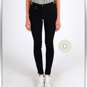 NWT NEUW Vintage Skinny Black Raw Jeans Mid Rise Size 24